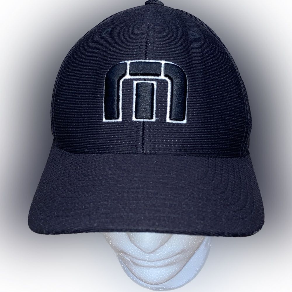 Travis Mathew Hat Mens Large-XL Black Flex Embroidered Logo Golf